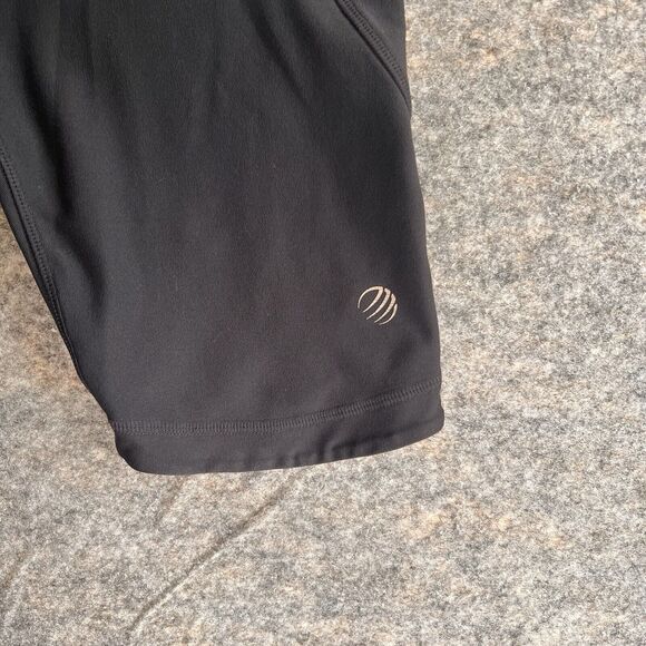 MPG Womens Shorts Large Black Biker Workout Yoga Athleisure Back Zippered Pocket - Picture 3 of 13